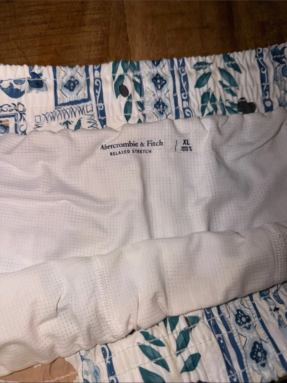 Abercrombie & Fitch Blue and White Mediterranean Print Shorts